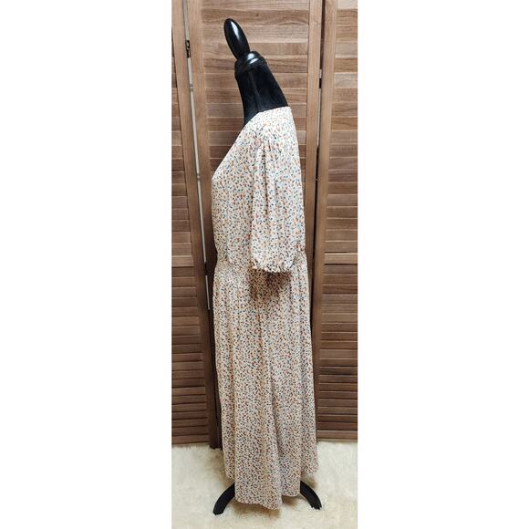 Hayden Los Angeles Midi Floral High Low Sheer Short-Sleeve Dress Plus Size 3X - Picture 6 of 8